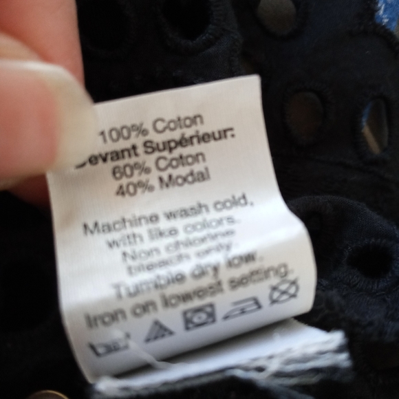 Madewell XS Black Eyelet Mix Top - Picture 11 of 11